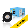 Aanbieding: 6x Led inbouwspot | Rond | 2700K | Zwart | Ø 68mm | IP44 | Dimbaar | 5.5W