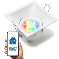 123led Smart inbouwspot GU10 | Vierkant | Diep | Geschikt voor Philips Hue (Wit, IP20, 1 stuk)  LDR08096